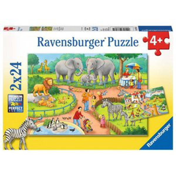 Ravensburger: Puzzle 2v1 - Den v zoo 2x24 dílků