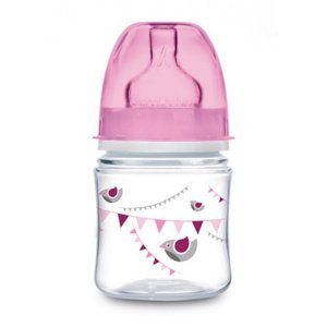 Canpol Babies Antikolikoliková kojenecká lahvička se širokým hrdlem,  120 ml - růžová