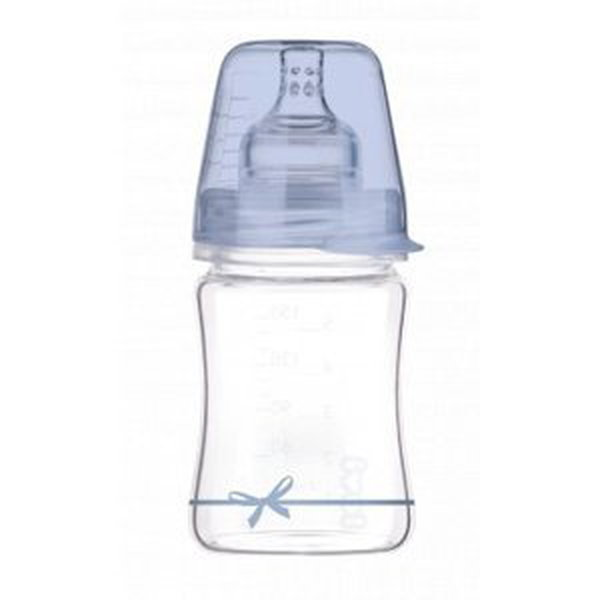 LOVI Skleněná kojenecká lahev 150 ml Diamond Glass - mašlička