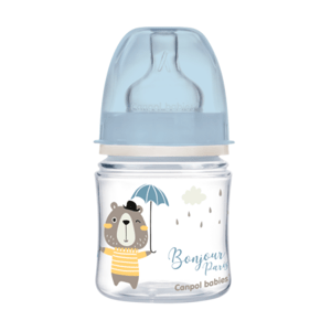 Canpol babies Kojenecká lahev se širokým hrdlem BONJOUR PARIS 120ml modrá