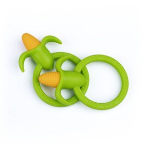 GiliGums dětské silikon kousátko Corn Teether zelená 1 ks