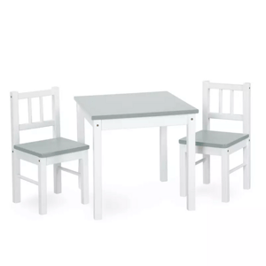 Klups Dřevěný dětský stoleček a dvě židličky JOY bílo-šedá