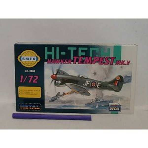 Směr Model Hawker Tempest MK.V HI TECH 14 2x17,3 cm v krabici 25x14 5x4,5 cm 1:72