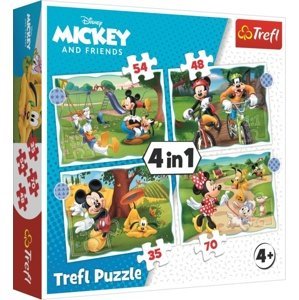 TREFL Mickey Mouse: Krásný den 4v1 35,48,54,70 dílků