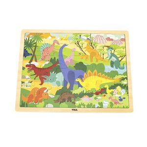 Viga Puzzle na podložce 48 ks Potkáváme dinosaury