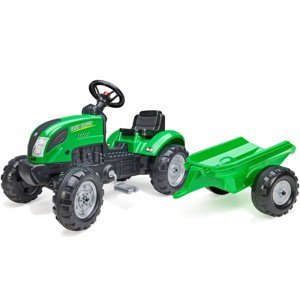 FALK šlapací zelený traktor + přívěs a klakson od 2 let