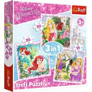 Trefl | Puzzle 3 v 1 (20,36,50 ks) | Princezny Disney
