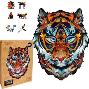 Puzzler Dřevěné barevné Mocný Tygr 160 dílků