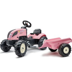 FALK Traktor Country Star Pink Pedal + přívěs a klakson od 2 let