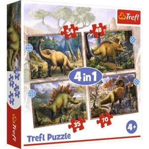 TREFL Puzzle 4v1 Zajímaví dinosauři