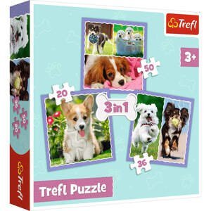 TREFL Puzzle 3v1 Roztomilí psi