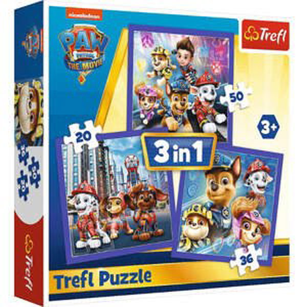TREFL Puzzle 3v1 Paw Patrol - jdeme do akce