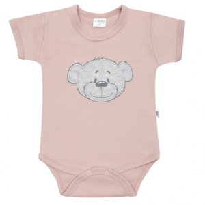 Kojenecké bavlněné body s krátkým rukávem New Baby BrumBrum old pink