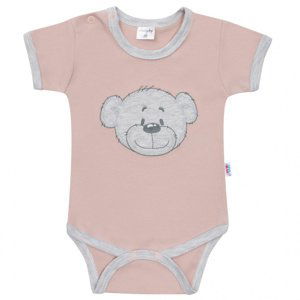 Kojenecké bavlněné body s krátkým rukávem New Baby BrumBrum old pink