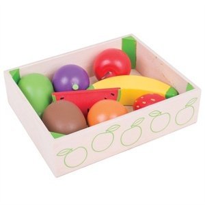 Bigjigs Toys Dřevěné hračky - Krabička s ovocem
