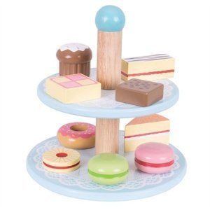 Bigjigs Toys Dřevěné hračky - Stojan s dortíky