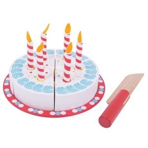 Bigjigs Toys Dřevěné hračky - Krájecí narozeninový dort