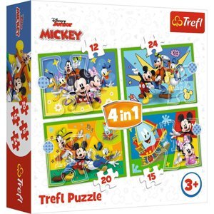 TREFL Mickeyho klubík: S přáteli 4v1 12,15,20,24 dílků