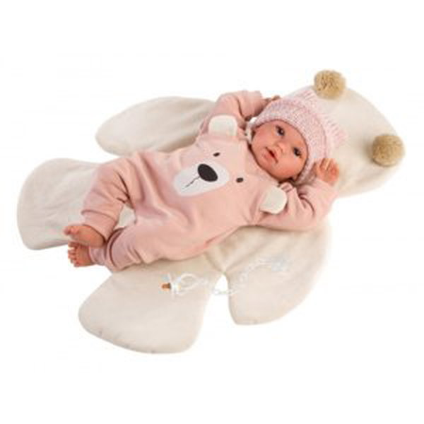Llorens NEW BORN - realistická panenka miminko se zvuky a měkkým látkovým tělem - 36 cm