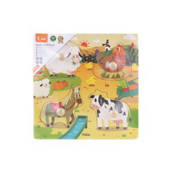 Viga Toys puzzle s kolíky Farma