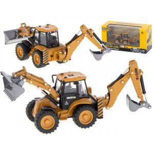 Bagr s nakladačem, buldozer s lžící Kovový model H-toys 1704 1:50