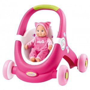 Smoby Minikiss Baby Walker 2v1 světle růžový