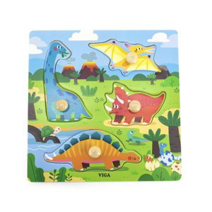Viga Toys puzzle s odznaky Dinosauři