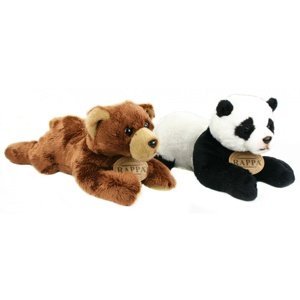 plyšový medvěd / panda ležící, 18 cm