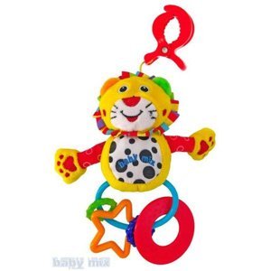 Baby Mix plyšová hračka s chrastítkem gepardík žlutá
