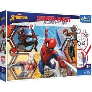 TREFL Oboustranné Spiderman jde do akce SUPER MAXI 24 dílků