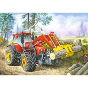 CASTORLAND Puzzle 60 ks Lesní pozemek - Traktor s drapákem