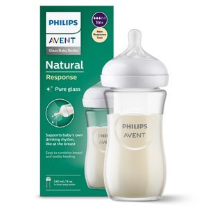 Philips Avent láhev Natural Response skleněná transparentní 240 ml