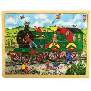 Bigjigs Toys dřevěné hračky - Puzzle Vlak - 24 dílků