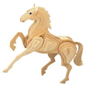 Dřevěné 3D puzzle dřevěná skládačka zvířata - Kůň E023