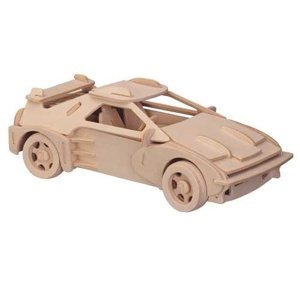 Dřevěné 3D puzzle dřevěná skládačka auta velké Ferrari P065