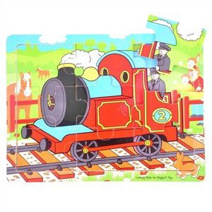 Bigjigs Toys dřevěné hračky - Puzzle Vlak - 9 dílků