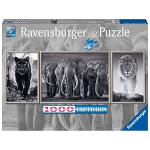 Ravensburger Panter slon a lev Panorama 1000 dílků