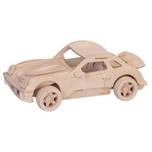 Dřevěné 3D puzzle dřevěná skládačka auta malé Porsche P066a