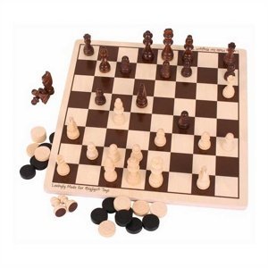 Bigjigs dřevěné šachy a dáma