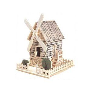 Dřevěné skládačky 3D puzzle - Větrný mlýn Ph00