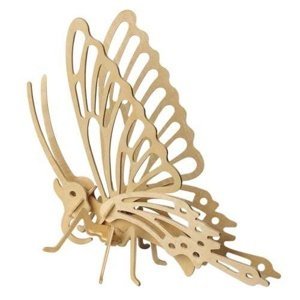 Dřevěné 3D puzzle dřevěná skládačka hmyz - Motýl E004