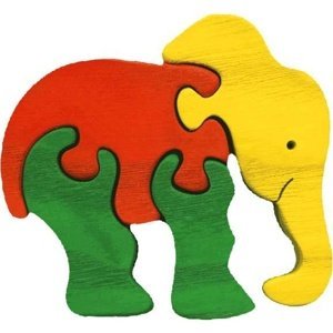 Fauna Slon Dřevěné vkládací puzzle z masivu
