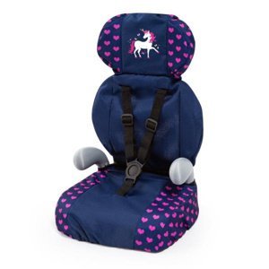 Autosedačka pro panenku Bayer Deluxe Car Seat, tmavě modrá, Unicorn