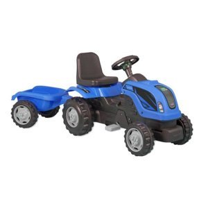Traktor šlapací s přívěsem modrý