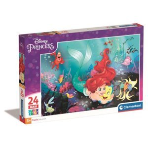 CLEMENTONI Disney princezny: Malá mořská víla MAXI 24 dílků