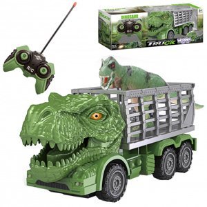 WOOPIE RC auto na dálkové ovládání - zelený dinosaurus + figurka