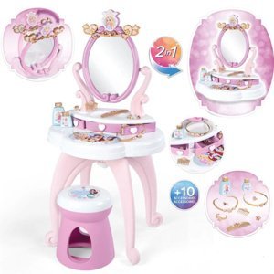 Smoby Disney Princess Toaletní stolek 2v1 + 10 doplňků