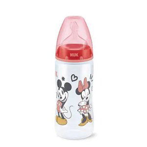 Lahev kojenecká 300ml teplotní indikátor silikonová savička 0-6 Mickey Mouse