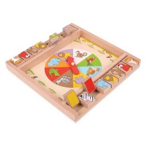 Bigjigs Toys dřevěná hra - Ruleta se zvířátky