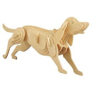 Dřevěné 3D puzzle dřevěná skládačka zvířata - Pes M011